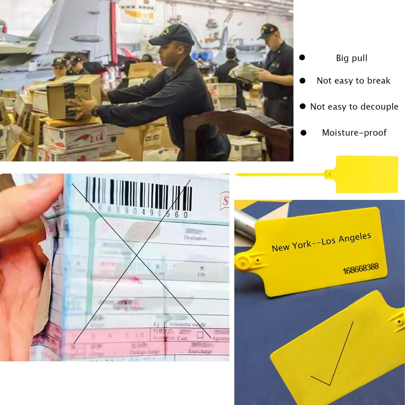 60 PCS Plastic Shipping Tags, 2.3″ X 4″, Mixed 6 Colors | Large Waterproof Blank
