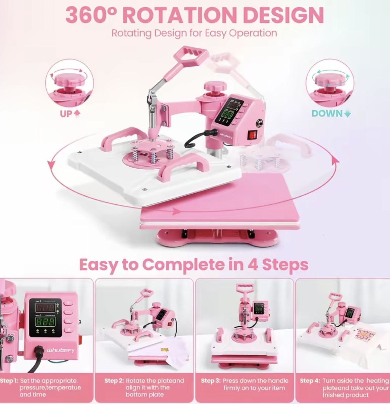 5 in 1 Heat Press Machine Digital Transfer Sublimation T-Shirt /Mug/Plate Hat