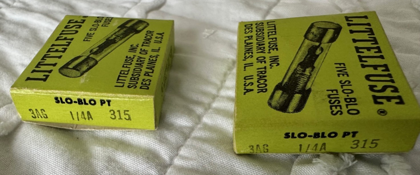 Lot of 10 Littelfuse 3AG Glass Fuses 1/4 Amp 250 Volt Slow Blow PT 1/4″ x 1-1/4″