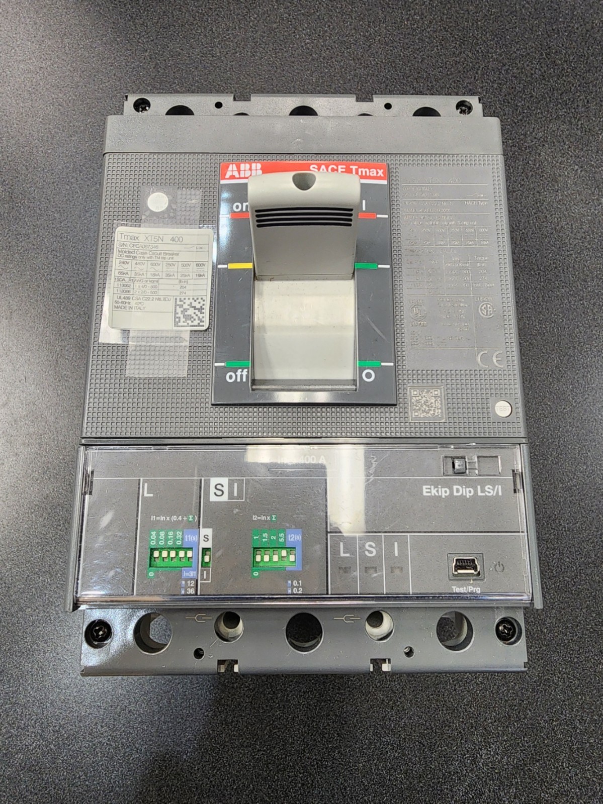 ABB XT5NU340AEFF000XXX MCCB 400A 3P 35KA@480V WITH EKIP DIP LSI TRIP UNIT