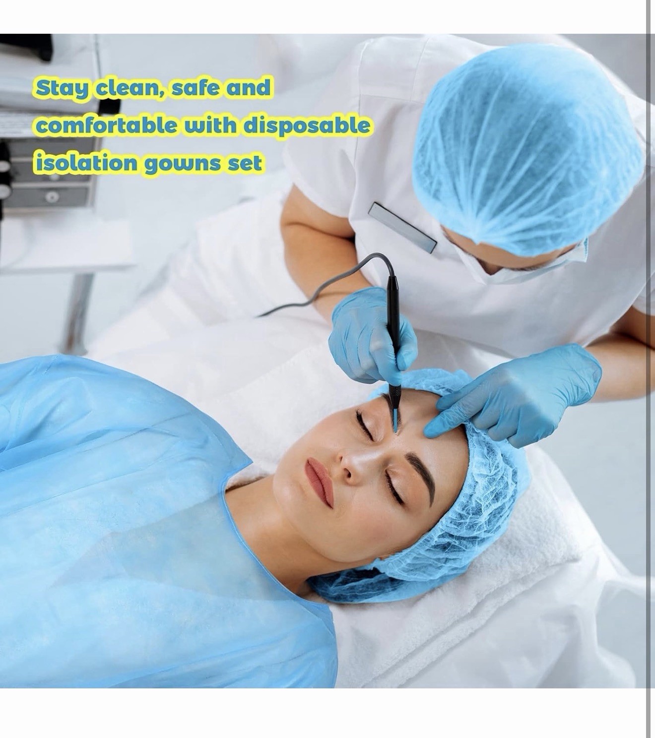 Xuhal 100 Set Disposable Isolation Gowns Set PPE Gowns Disposable and Non Woven