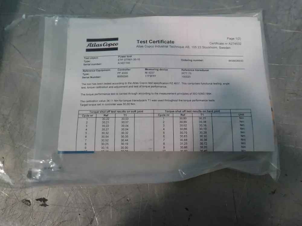 ATLAS COPCO ETP STR61-30-10 ELECTRIC NUTRUNNER 04200591457