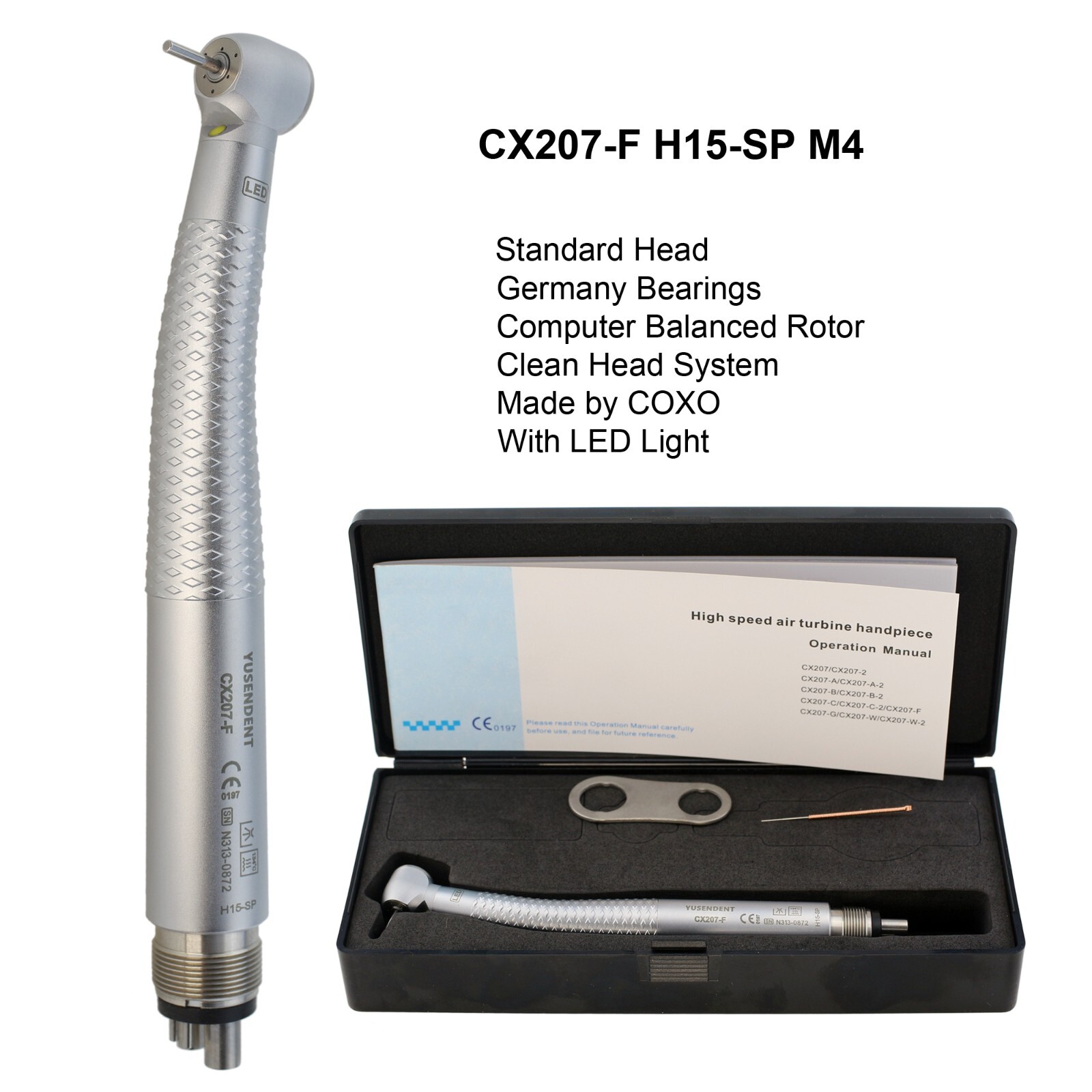 COXO Dental E Generator LED Handpiece High Speed Self Power Turbine 2/4 Hole NSK