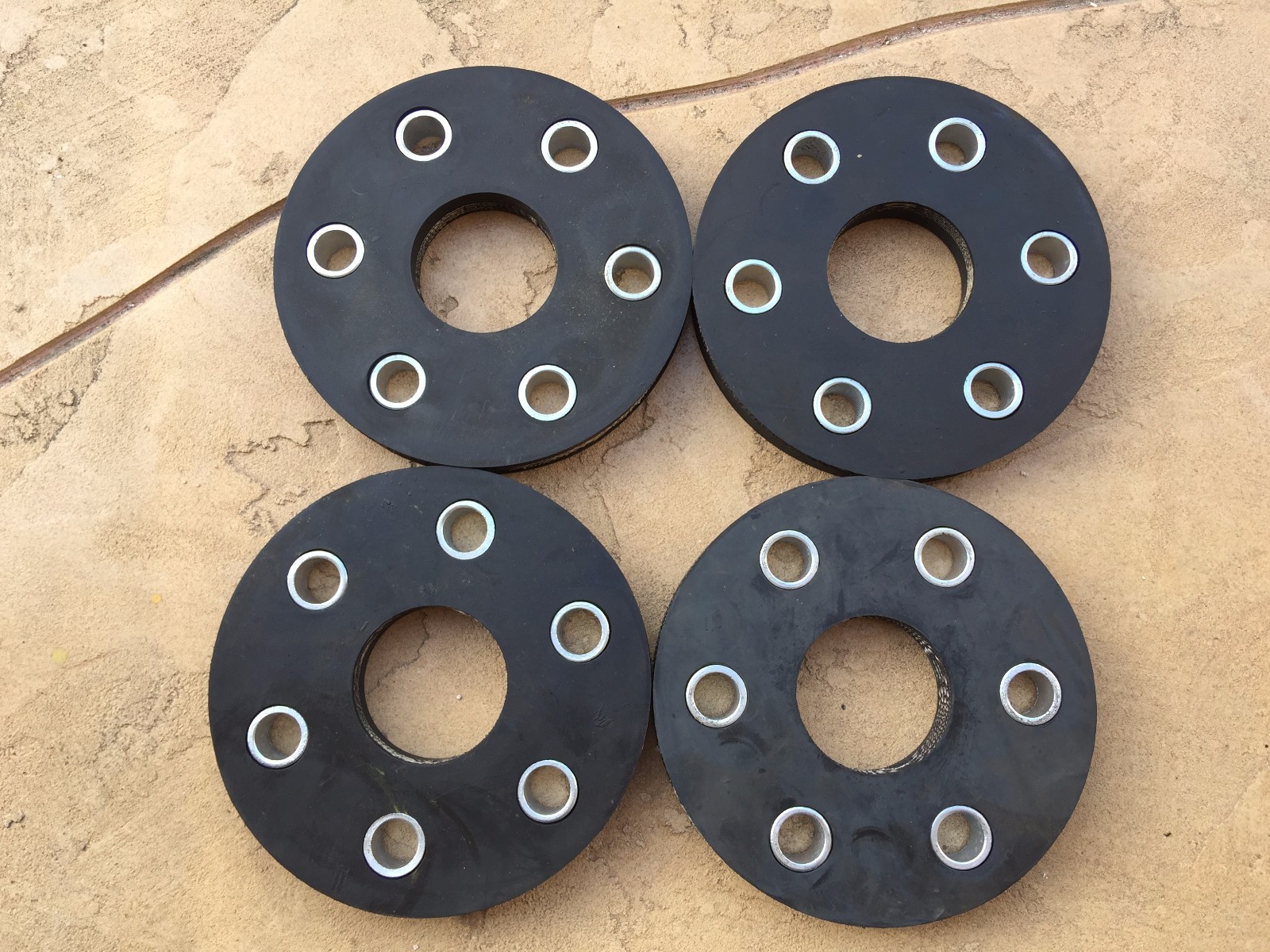Set of 4 Rhino Bush Hog Hardee rotary cutter flex coupler rubber discs w bushing