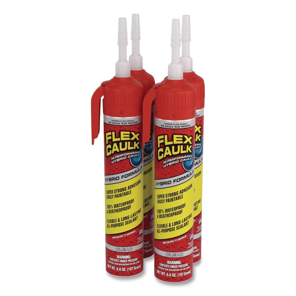 Flex Seal Products CFSCLRR675 Hi-Performance Caulk – Dries Clear (4/Carton) New