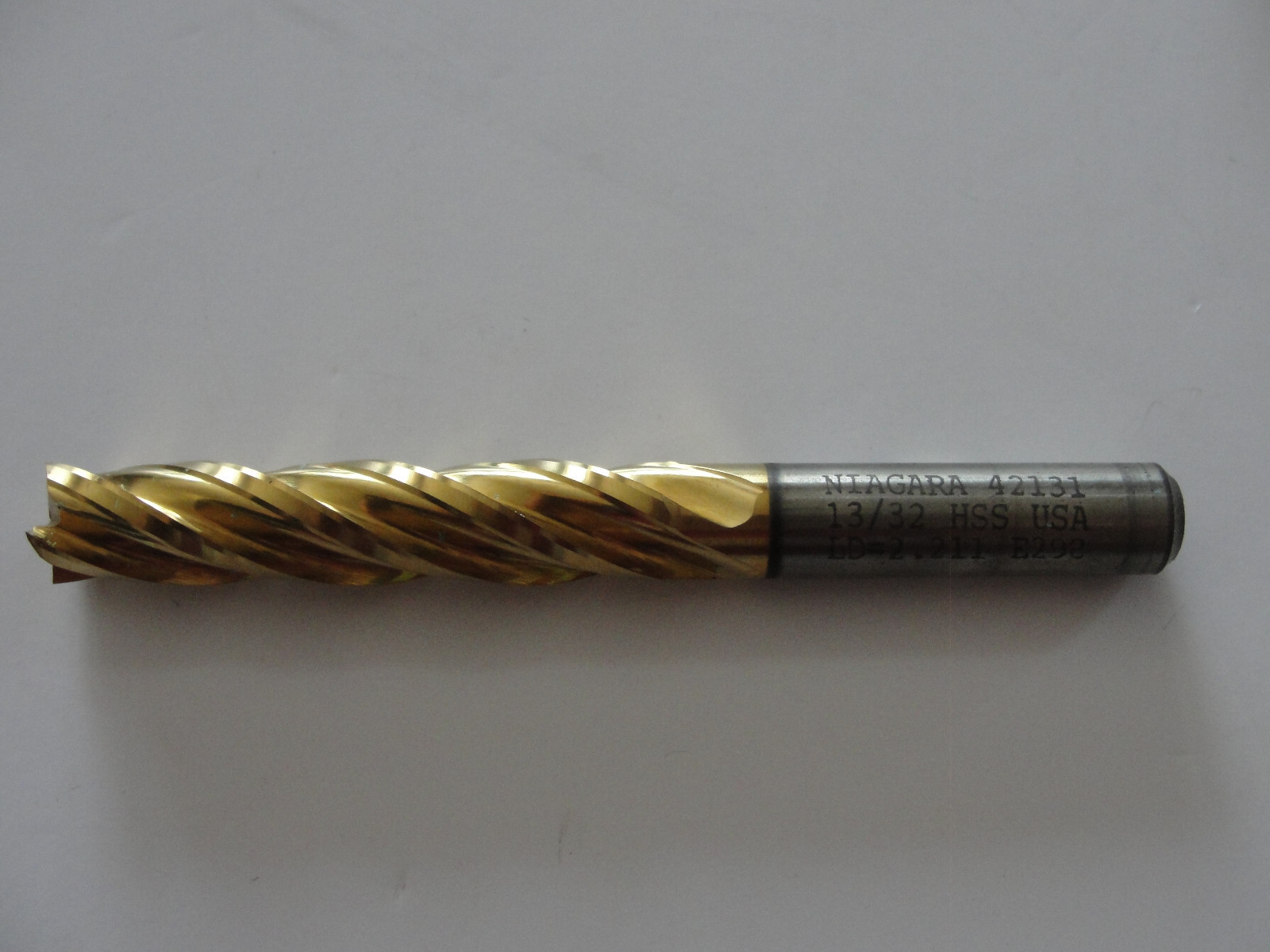 Niagara Series SC406 Single End HSS End Mill, 13/32 HSS 4FL SE TiN, EDP#42130