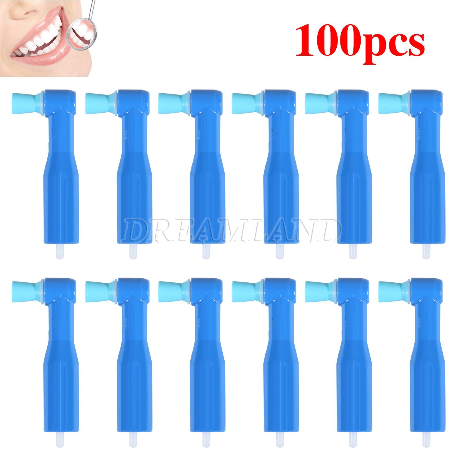 100 pcs / bag Disposable Dental Prophy right Angle firmCup Latex Free blue USA