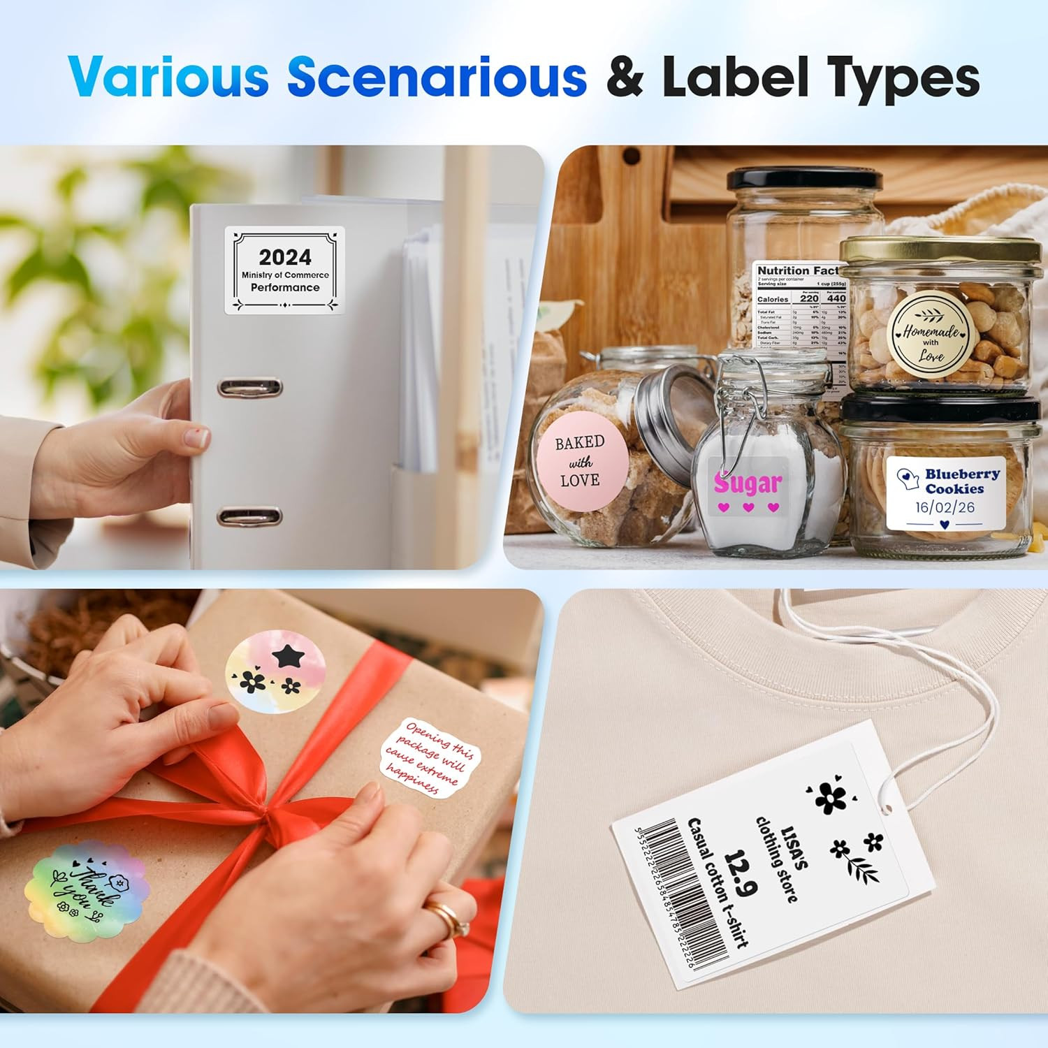 M250 3 Inch Label Maker Machine with Tape | Label Printer for Address