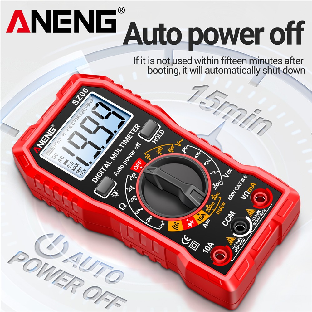 Digital Multimeter Tester AC DC Volt Ohm Amp Clamp Meter Auto Range LCD Handheld