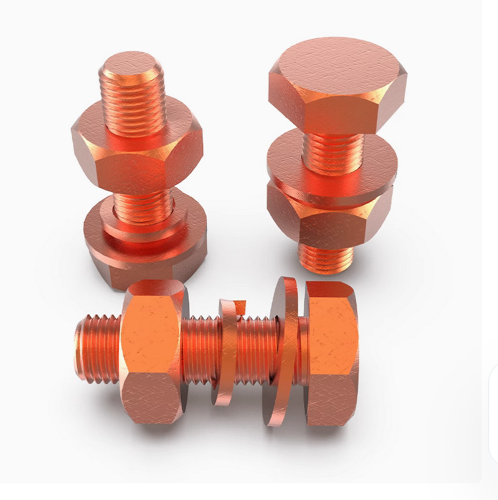 99.9% Pure Copper Allen Screws Hex Head Bolts DIN933 M3 M4 M5 M6 M8 M10 M12 M16