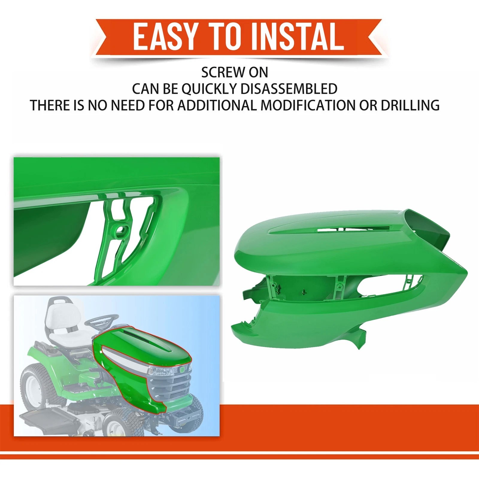 #M152326 For John Deere Tractors X500 X520 X534 X540 Lawn Mower Front Hood