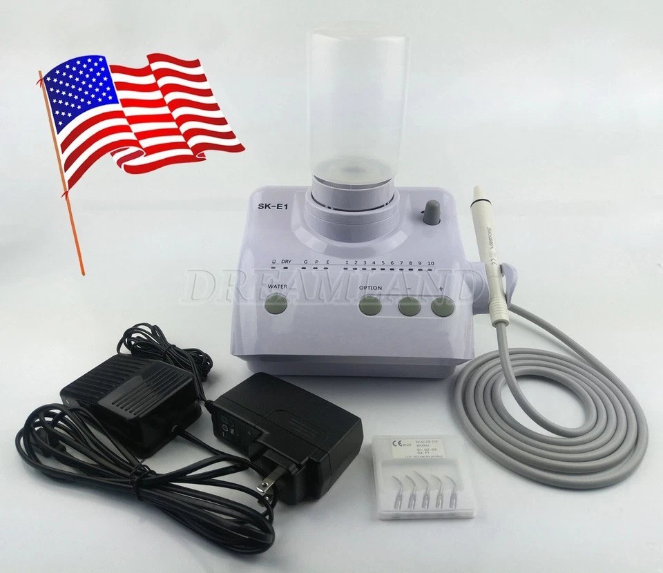 US Cavitron Dental Ultrasonic Scaler fit EMS + LED Handpiece+Tips+Bottle SK-A8