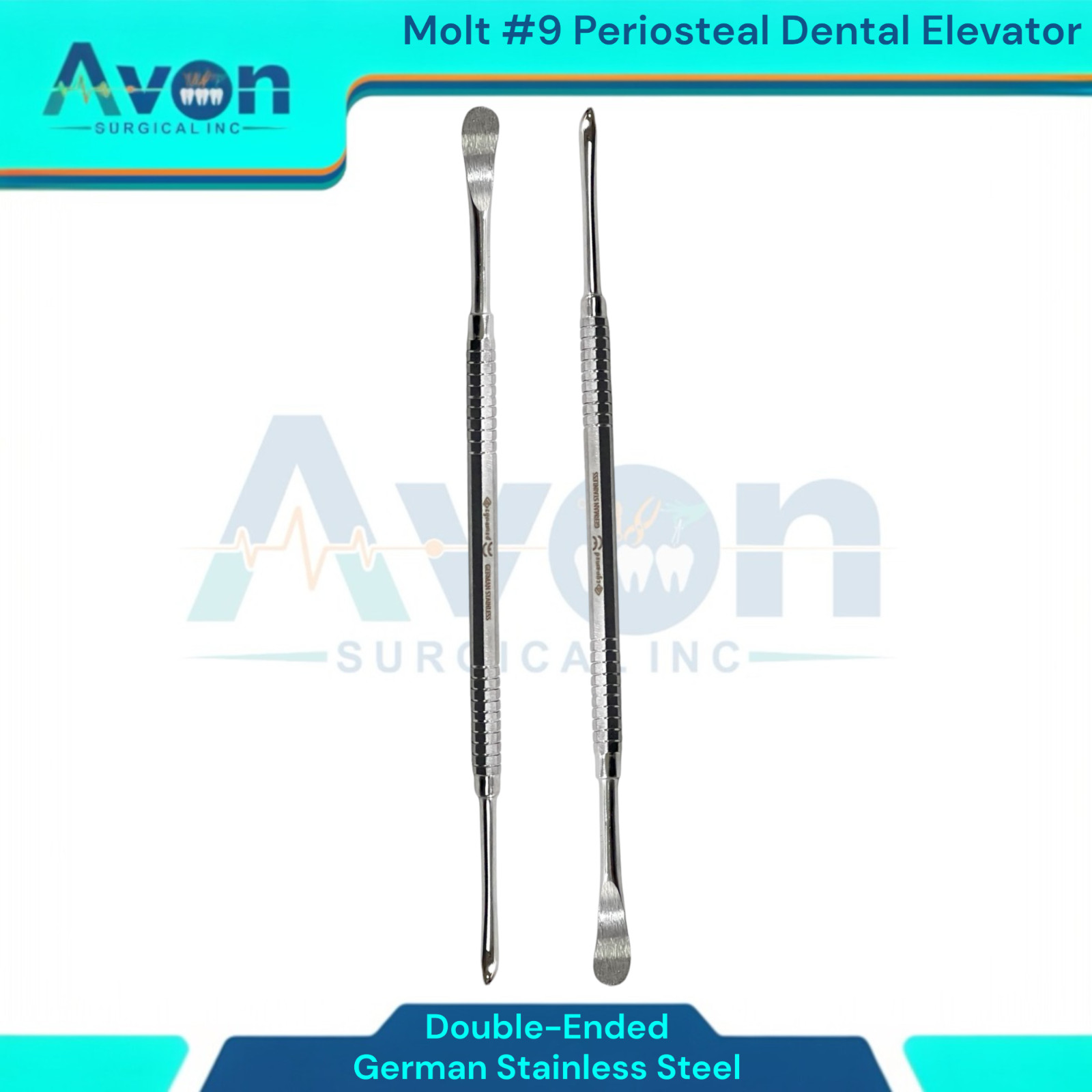 2 GERMAN GRADE MOLT PERIOSTEAL M9 DENTAL SURGERY EXTRACTING EXTRACTION ELEVATOR