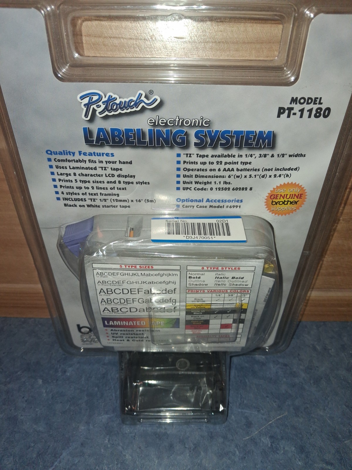 Brother Model PT-1180 P-Touch Electronic Labeling System Laminated-New/Sealed!!!