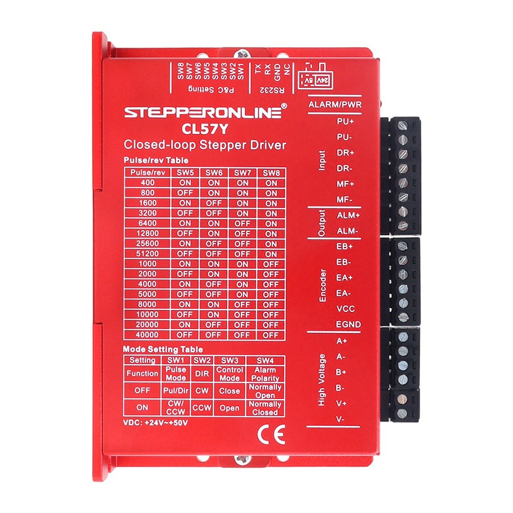 STEPPERONLINE 4-Axis Nema23 3Nm Closed Loop Stepper Motor 8mm Shaft & Driver Kit