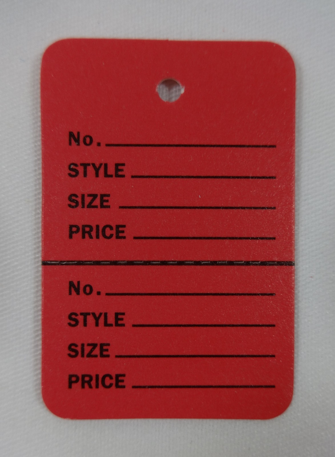 100 Red Unstrung Coupon Garment Merchandise Price Tags Large