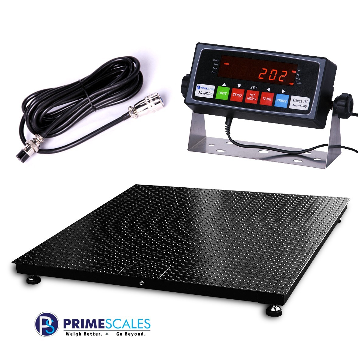 40″x40″ Industrial Floor Scale 2500 lb Capacity Digital Platform Scale