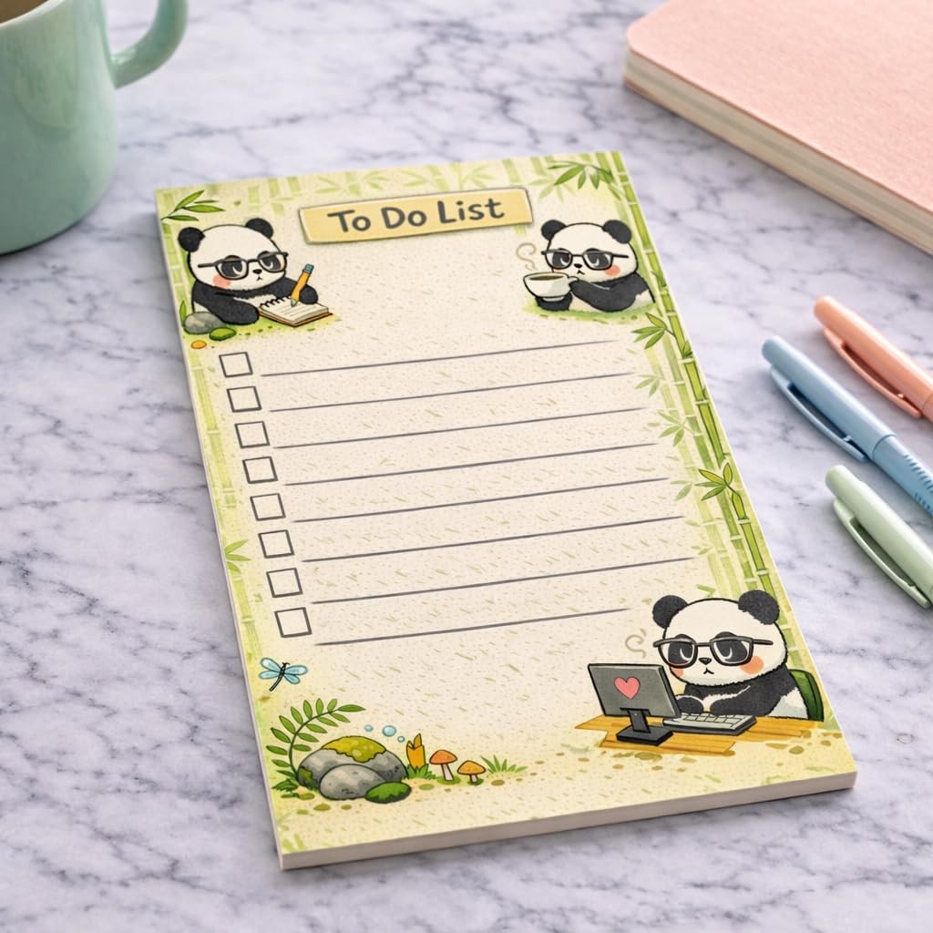 Panda Sticky Notes Gifts,50 Sheets 4×6 Inch Wildlife-Themed Notepad