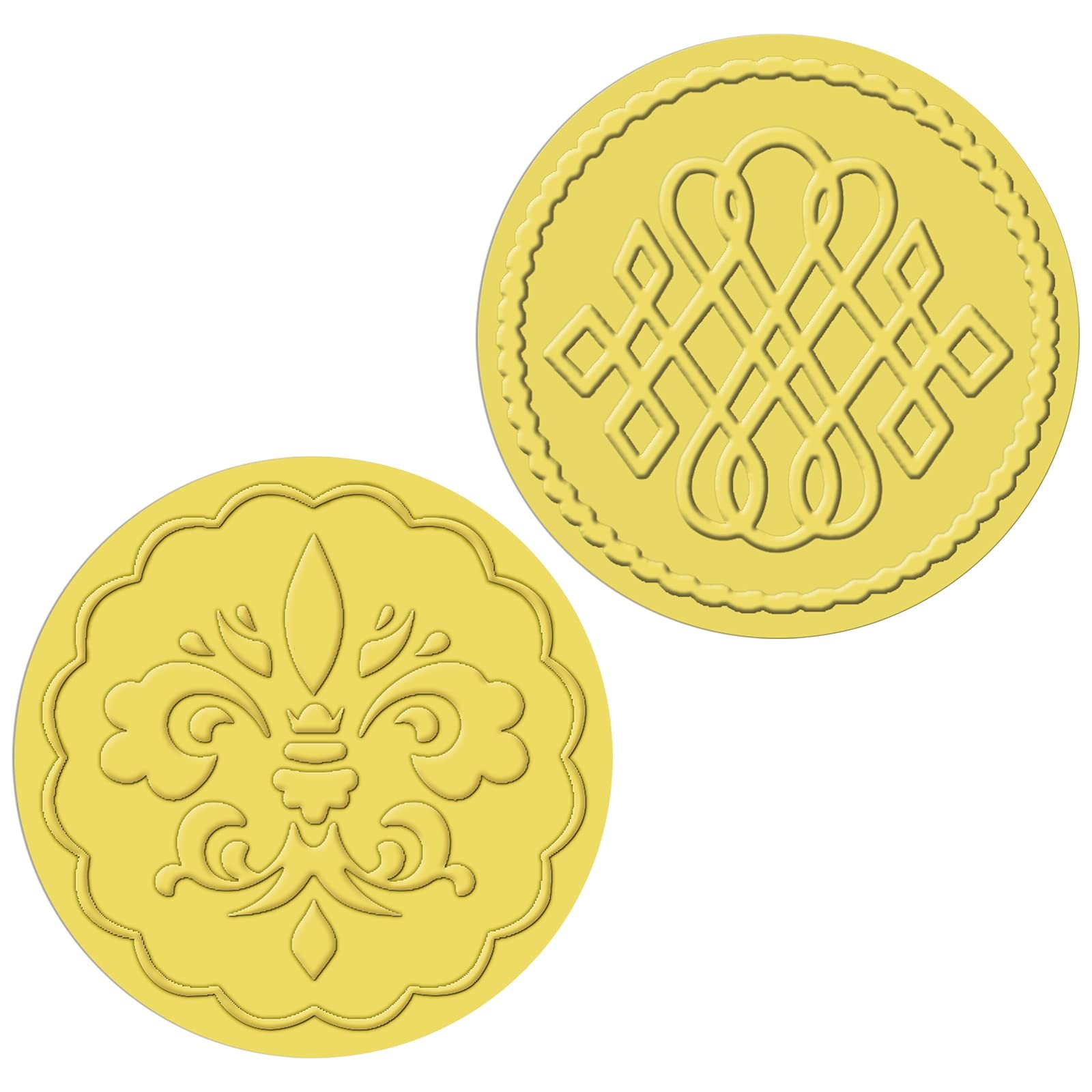 Zonon 100 Pieces Gold Embossed Wax Seals Foil Envelope Sticker Multicoloured