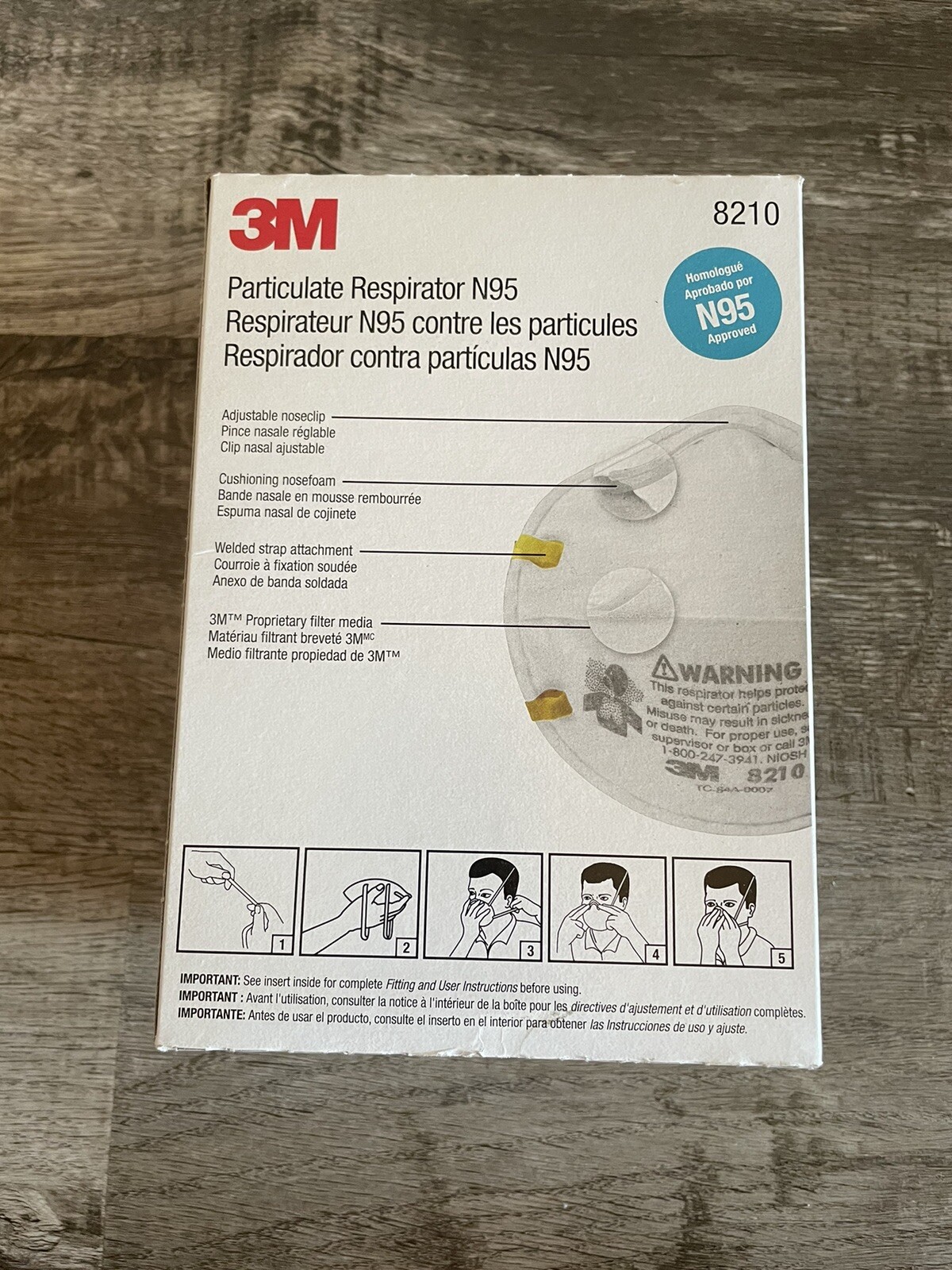 3M Particulate Respirator N95 APPROVED Face Masks 20 COUNT 8210 NEW EXP 08/2026