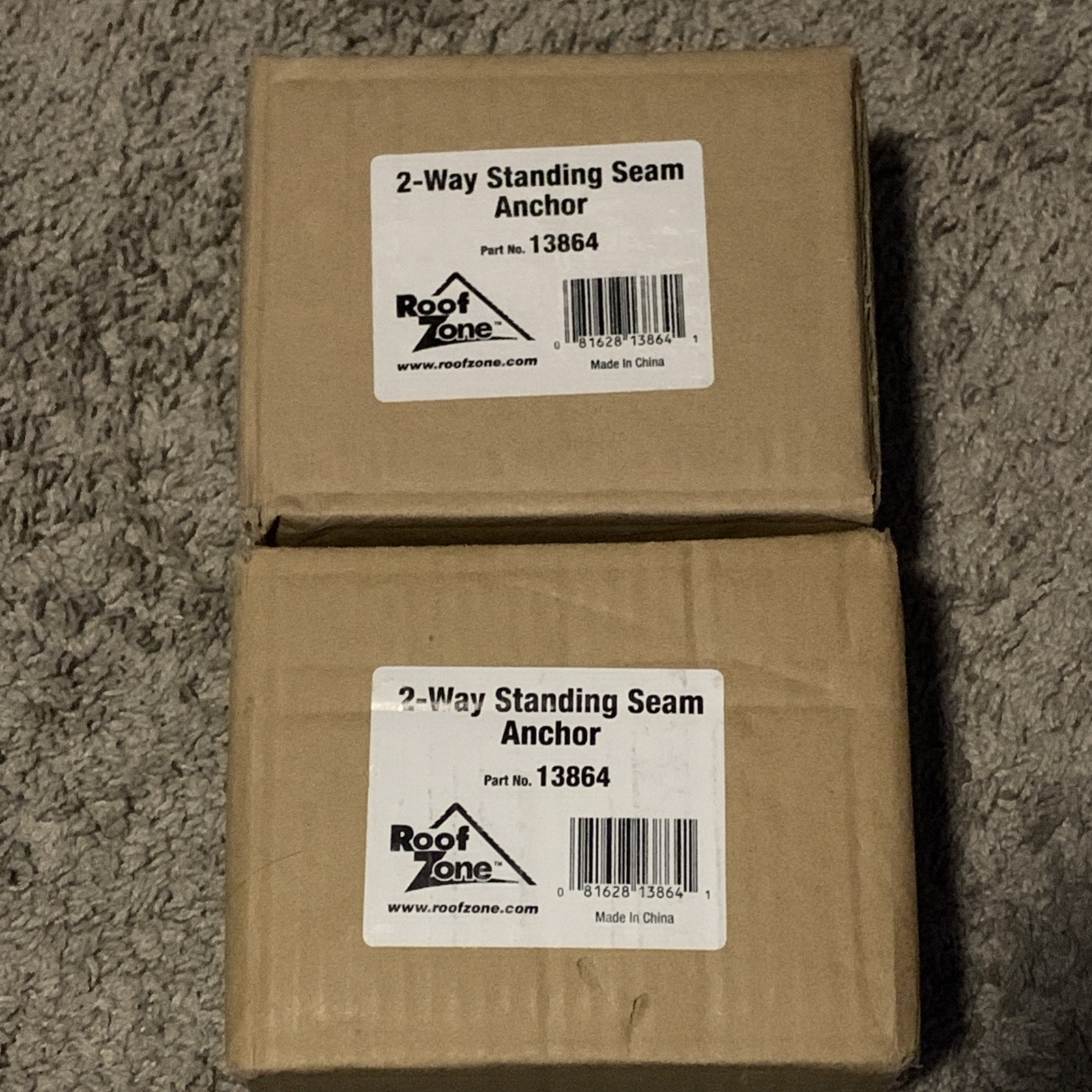 Lot Of 2 Roof Zone 2-Way Standing Seam Roof Safety Anchor Clamp OSHA & ANSI