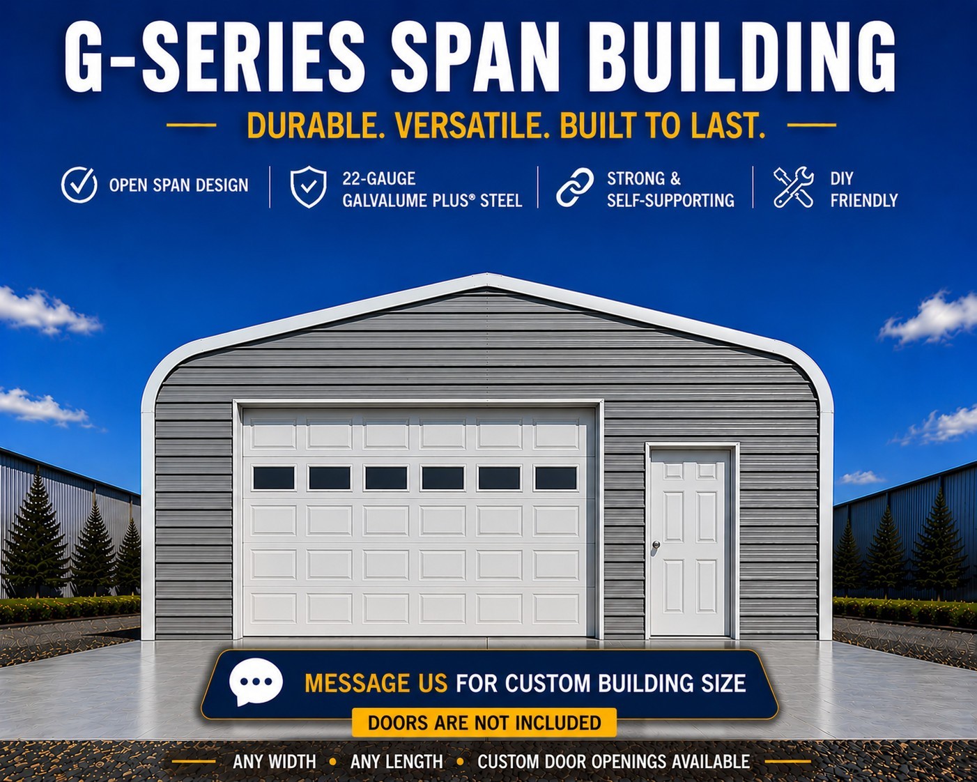 20x40x16 DuroSPAN Steel Building DIY Home Garage Shop with Ends Factory DiRECT