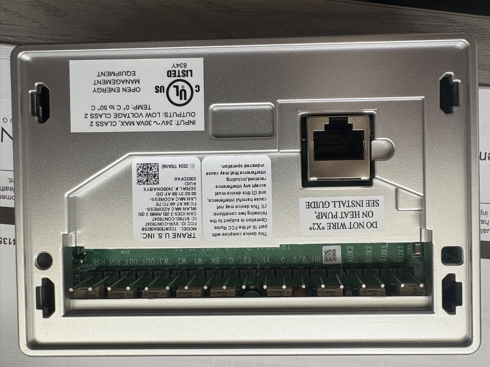 Trane Thermostat TCONT830AS52DB