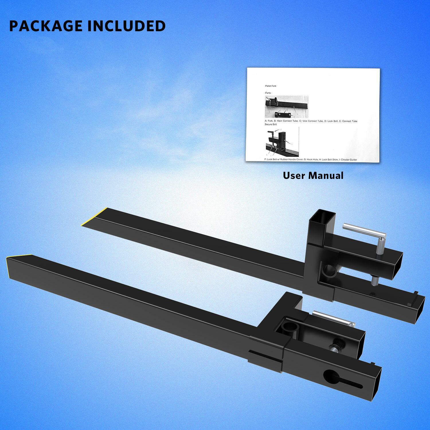 4000lbs 60″ Tractor Clamp On Pallet Forks For Skid Steer Loader Bucket Universal