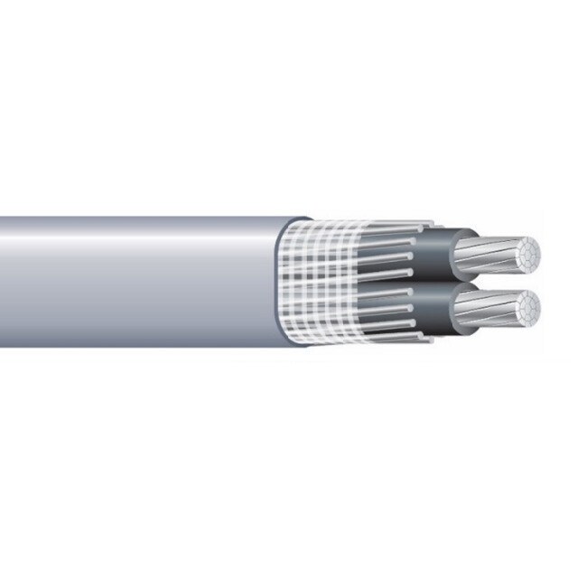 6-6-6 Aluminum SEU Service Entrance Cable PVC Jacket Gray 600V