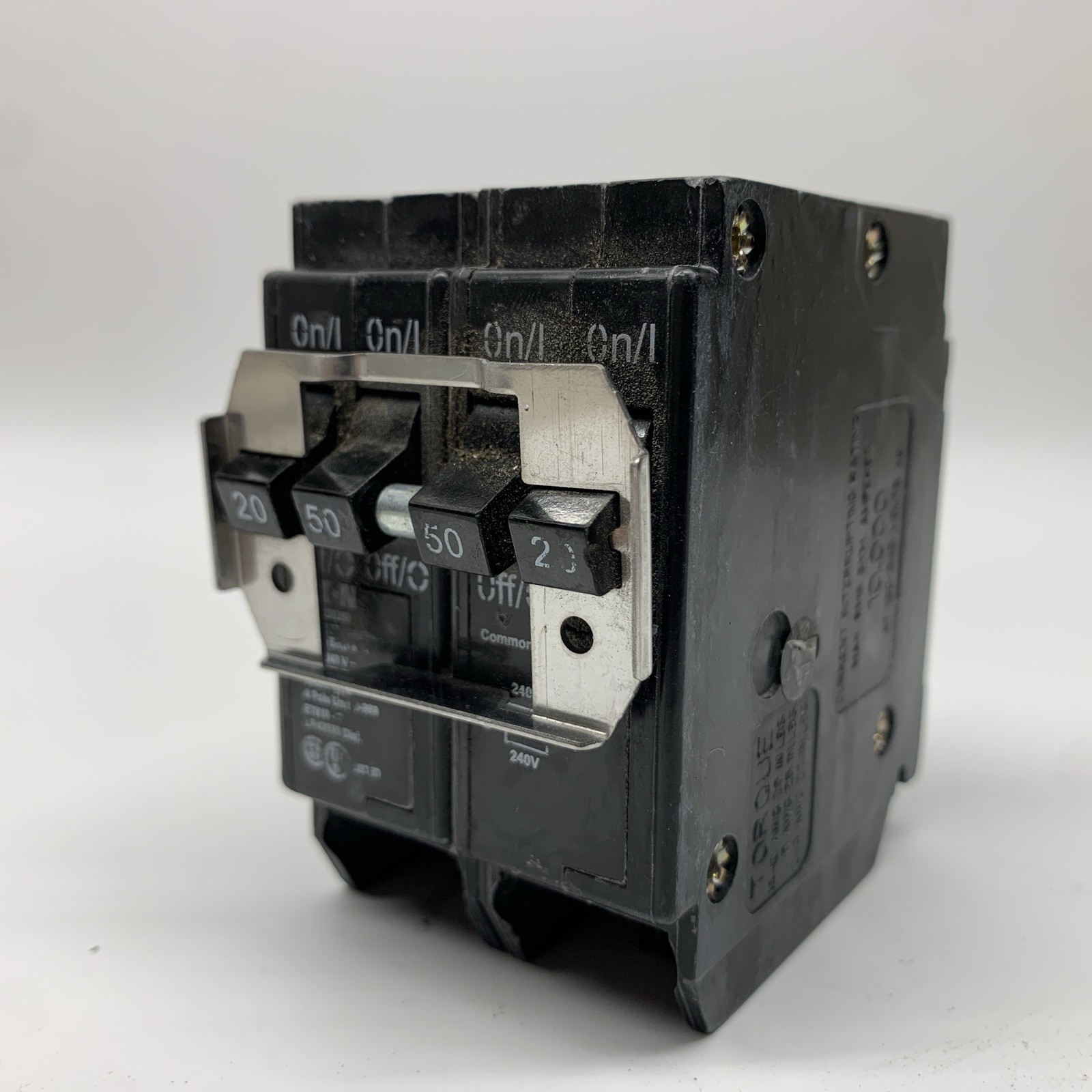 Eaton BQC220250 50 Amp 20 Amp 2 Pole BQC Common Trip Quad Circuit Breaker