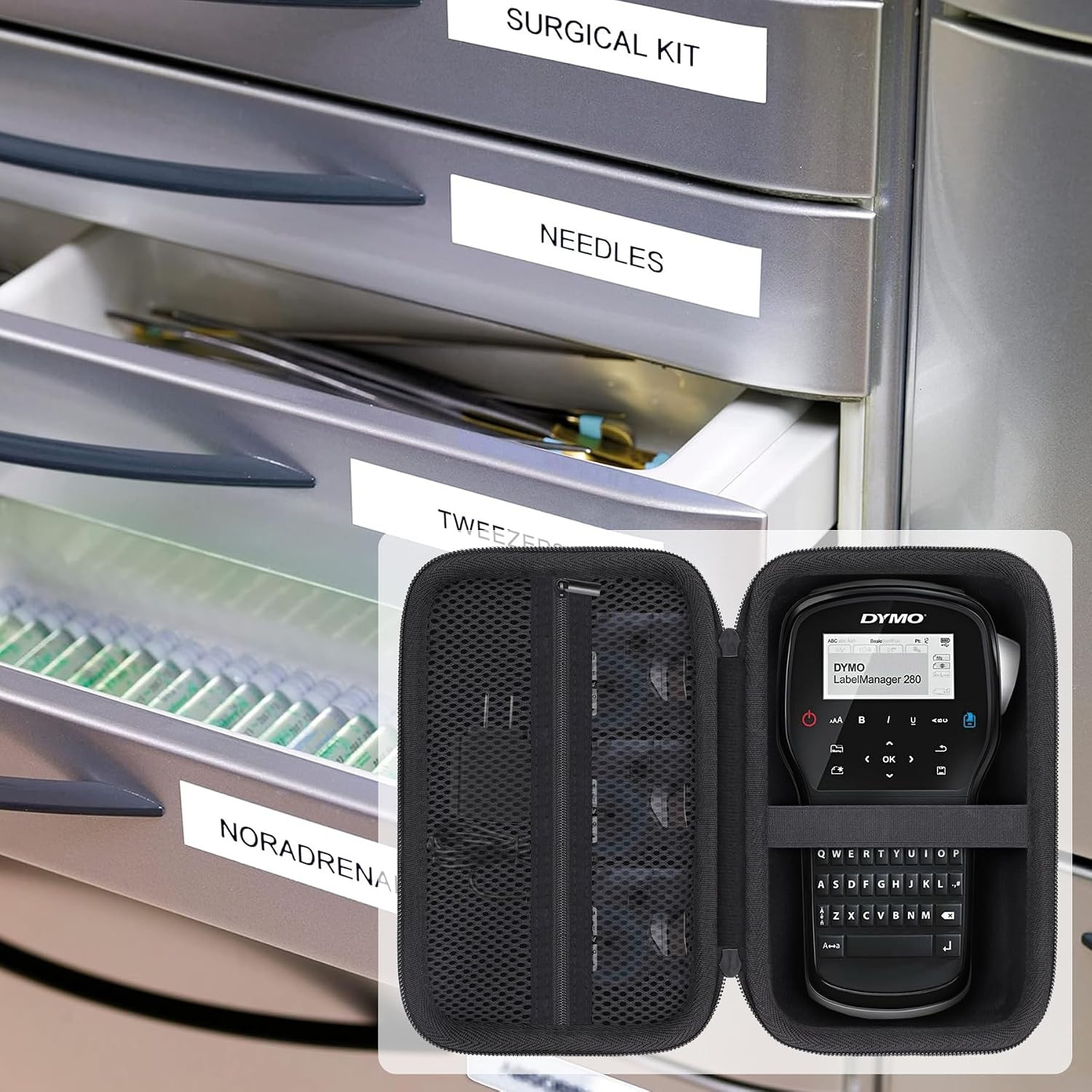 Label Printer Case Compatible with DYMO Label Maker Labelmanager 160/280/420P Po