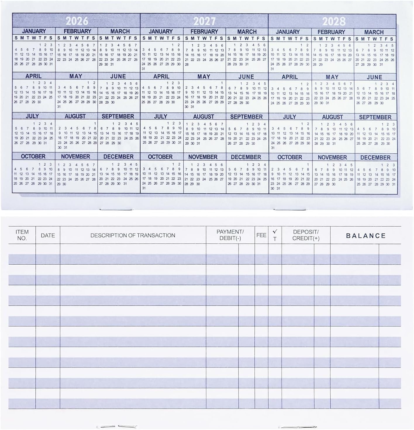 20 Pack Checkbook Register, Check Registers for Personal, Blank Ledger Transa…