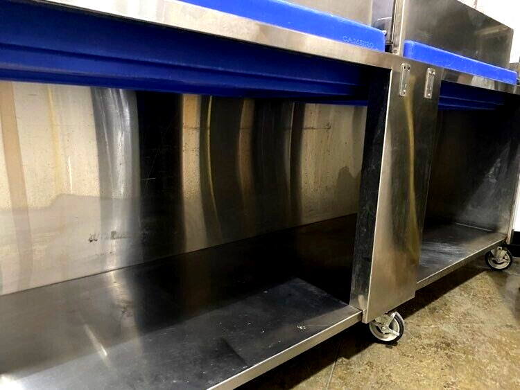 Custom Win-holt Sea Food Ice Bin Insulated Display Table w/ Cambro Bar Bases