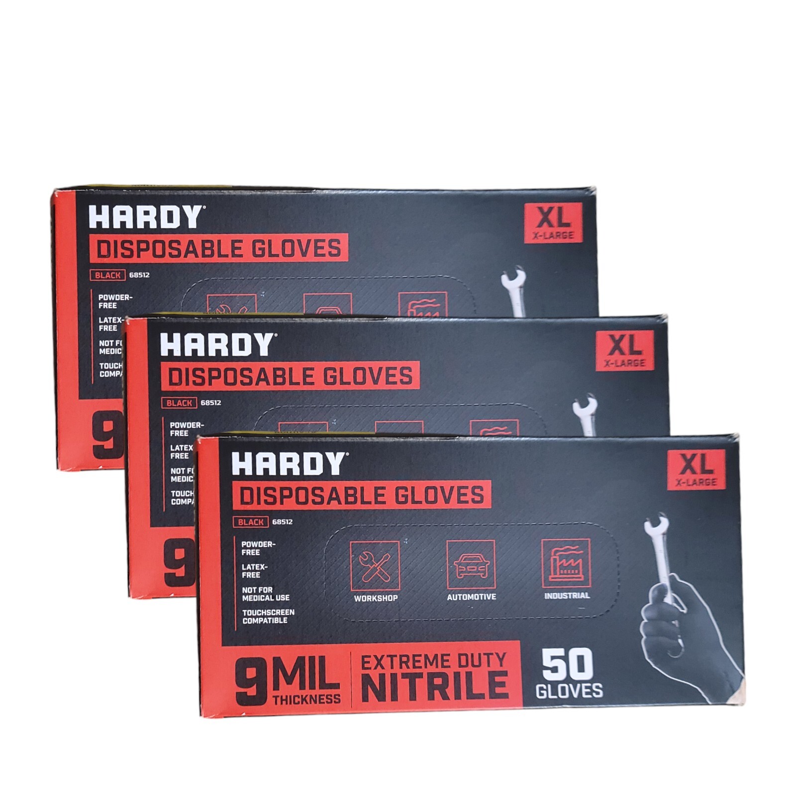 Nitrile Gloves 9 MIL STRONG Extreme Heavy Duty Powder Free – XL – 3 Boxes