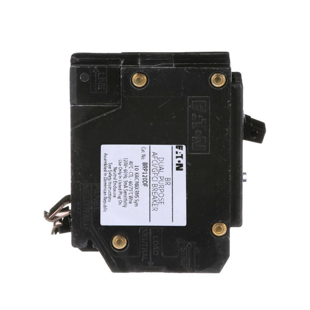 Eaton BR 20A Single-Pole AFCI/GFCI Circuit Breaker BRP120DF
