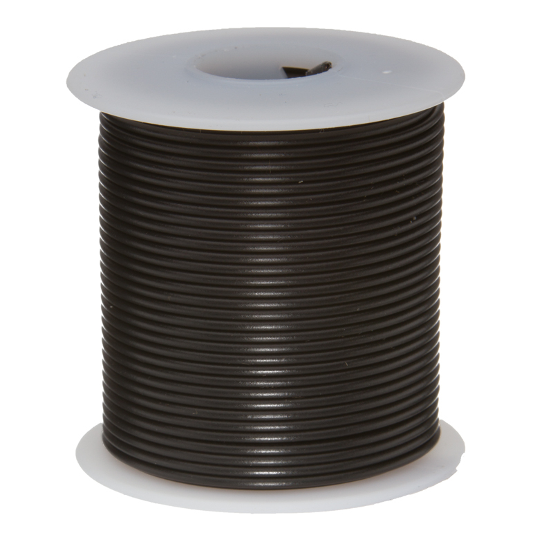 22 AWG Gauge Solid Hook Up Wire Black 100 ft 0.0253″ UL1007 300 Volts