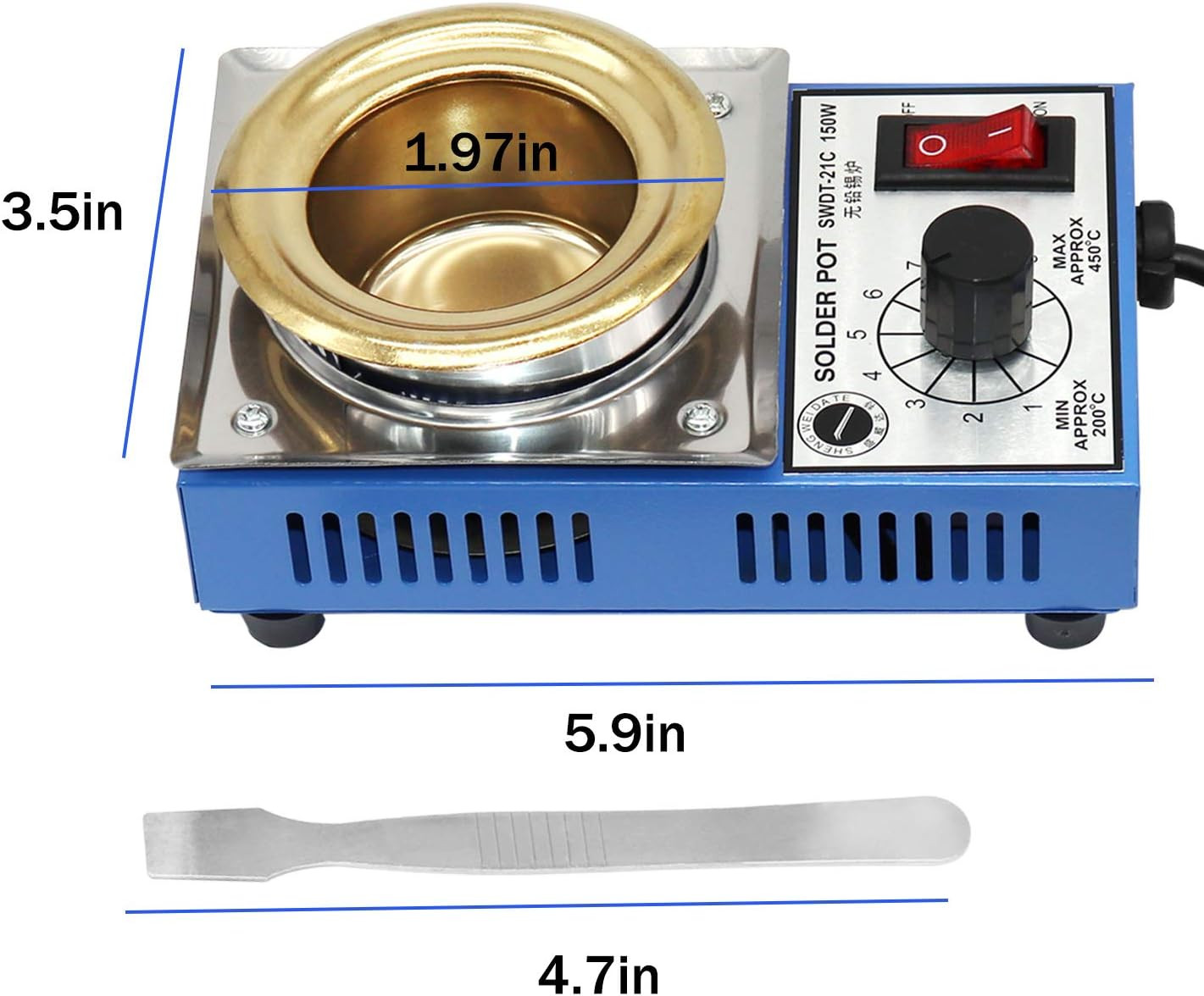 50Mm 110V 150W Lead-Free Solder Pot with 500G Capactity & BGA Solder Paste Scrap