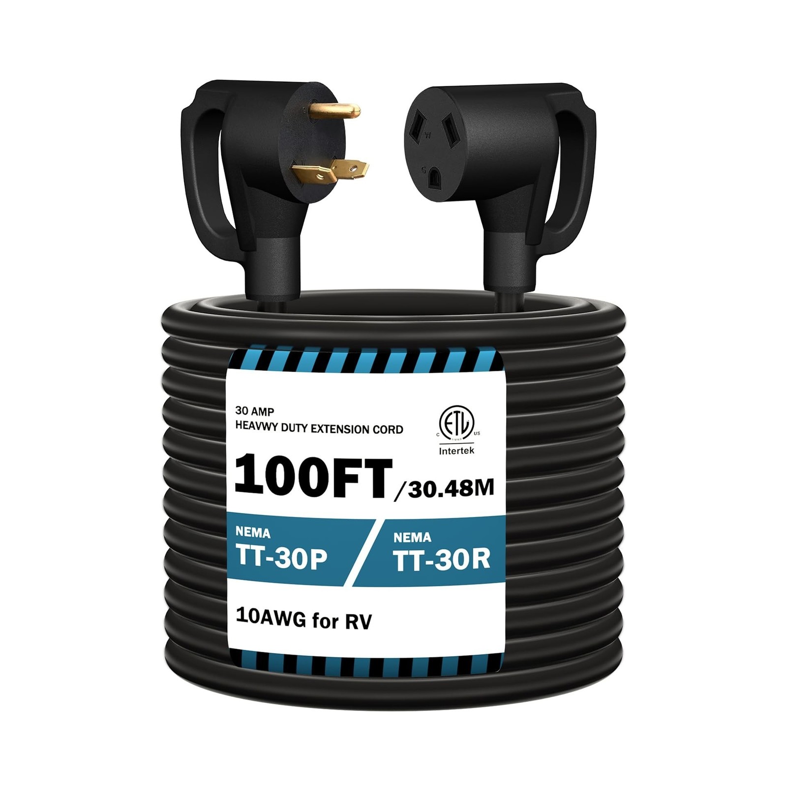 STRIGHT 100FT RV Extension Cord 30 Amp, RV Power Extension Cord NEMA TT-30P M…