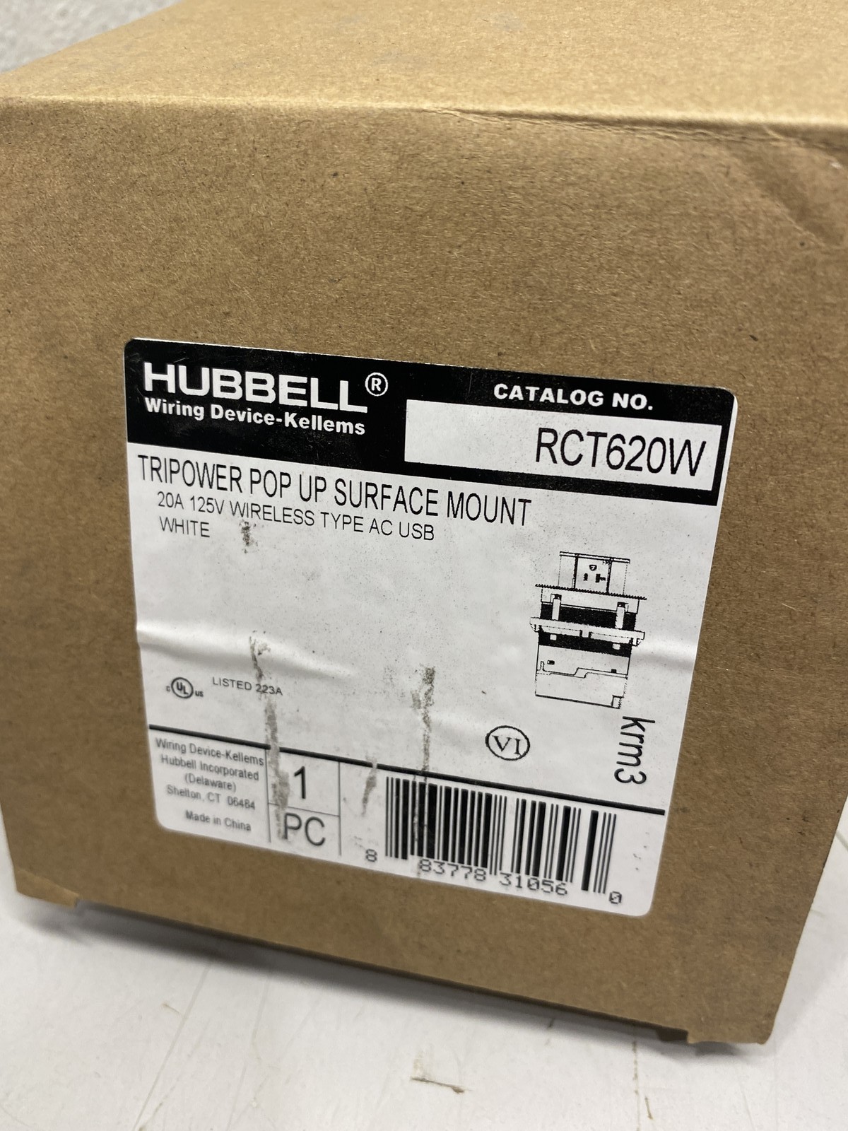 Hubbell RCT620W RTC Surface Mount Tripower 20A 125V
