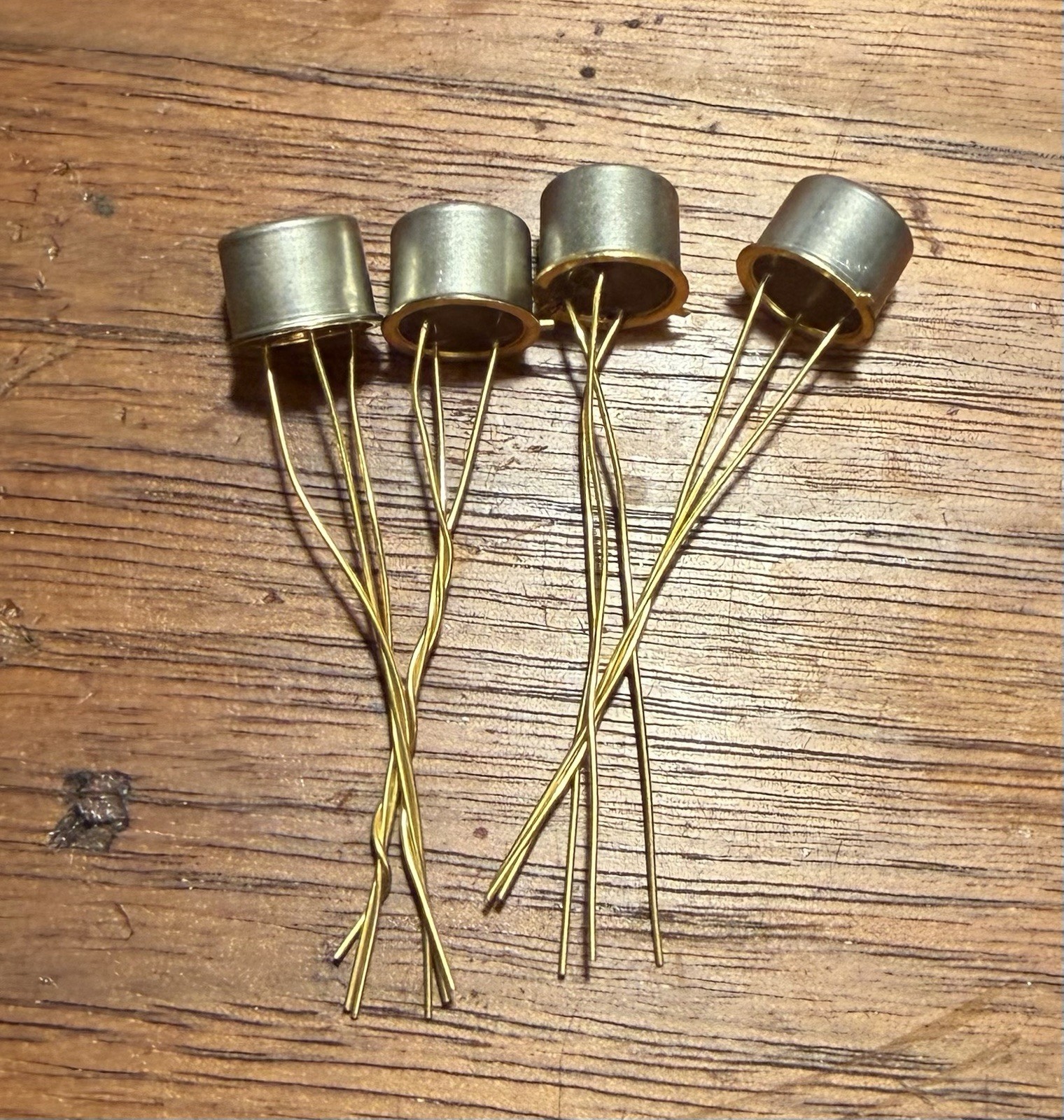 (4) 2N356A Germanium NPN Transistors NOS Gold Leads
