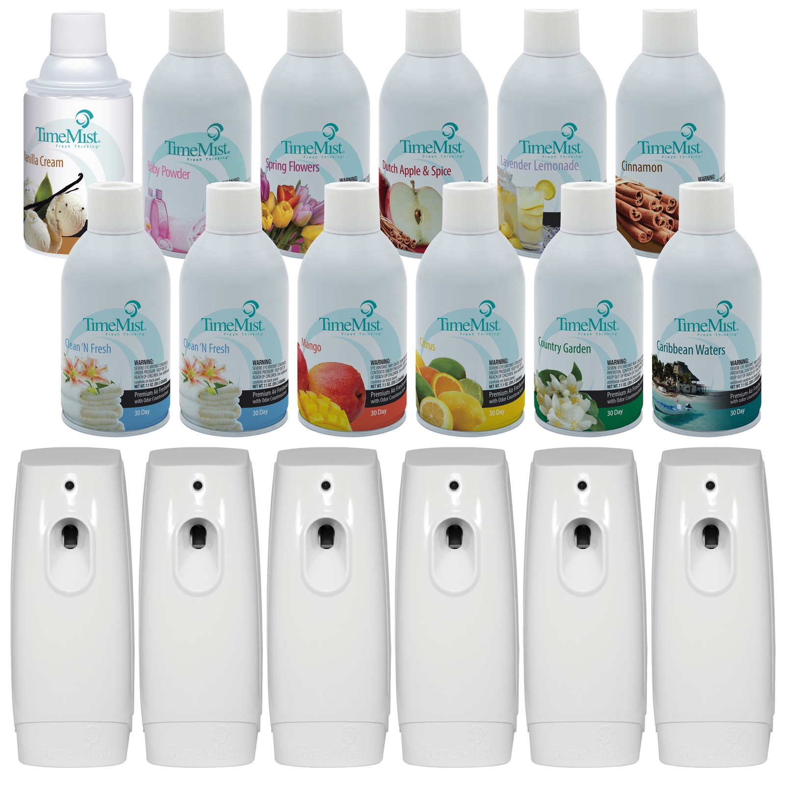 TimeMist Classic Metered Aerosol Fragrance Dispenser (Case of 6) + TimeMist Air