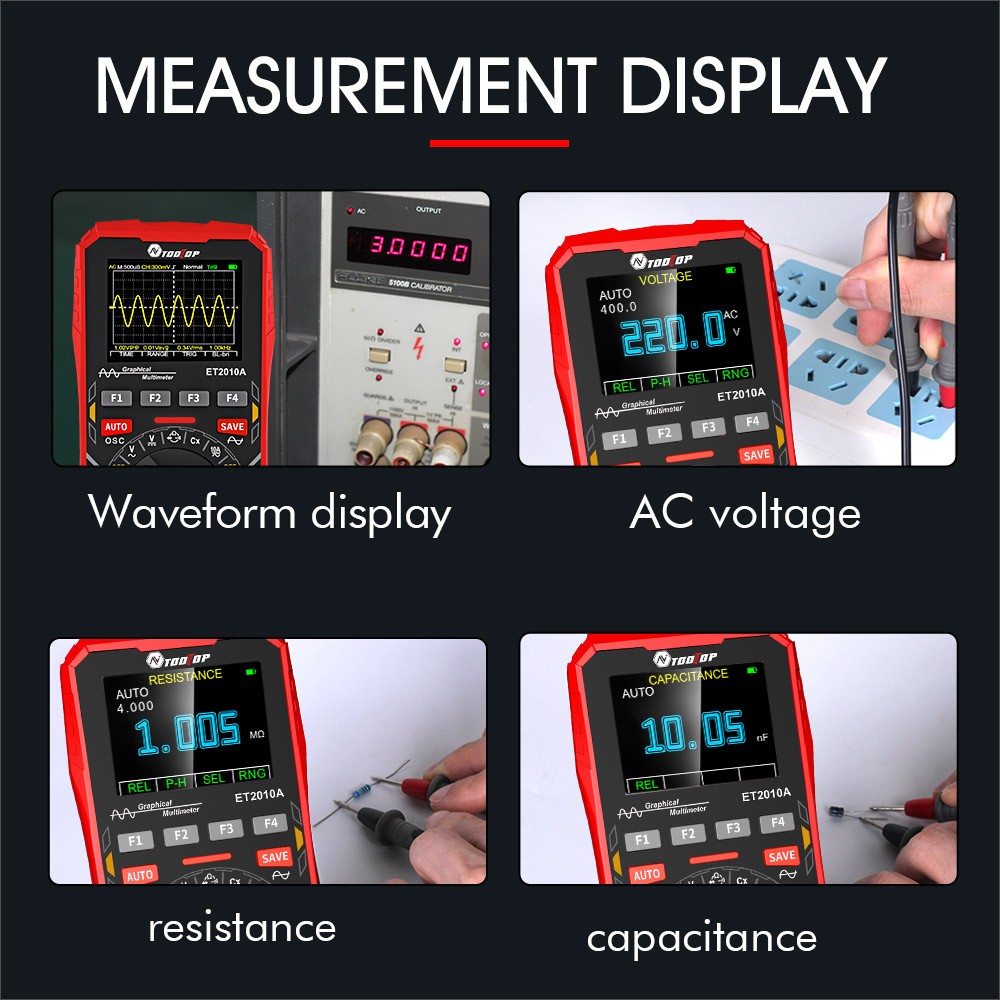2-In-1 Digital Oscilloscope Multimeter 2.5 Msps, 1 MHz Portable Multifunctional