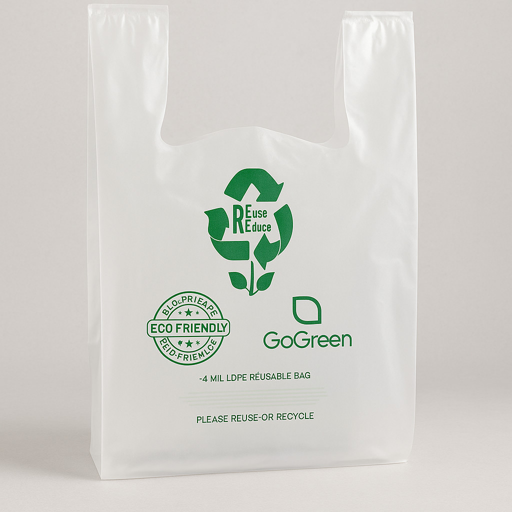 1/6 Clear Reusable T-Shirt Bags 3 Mil Extra Heavy Duty 11.5×6.5×21 Bulk Qty