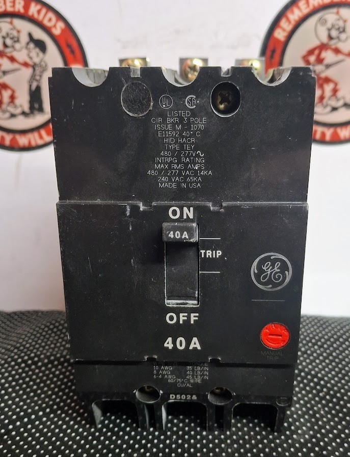 GE TEY340 40 AMP 3-Pole Circuit Breaker SHIPS SAME DAY