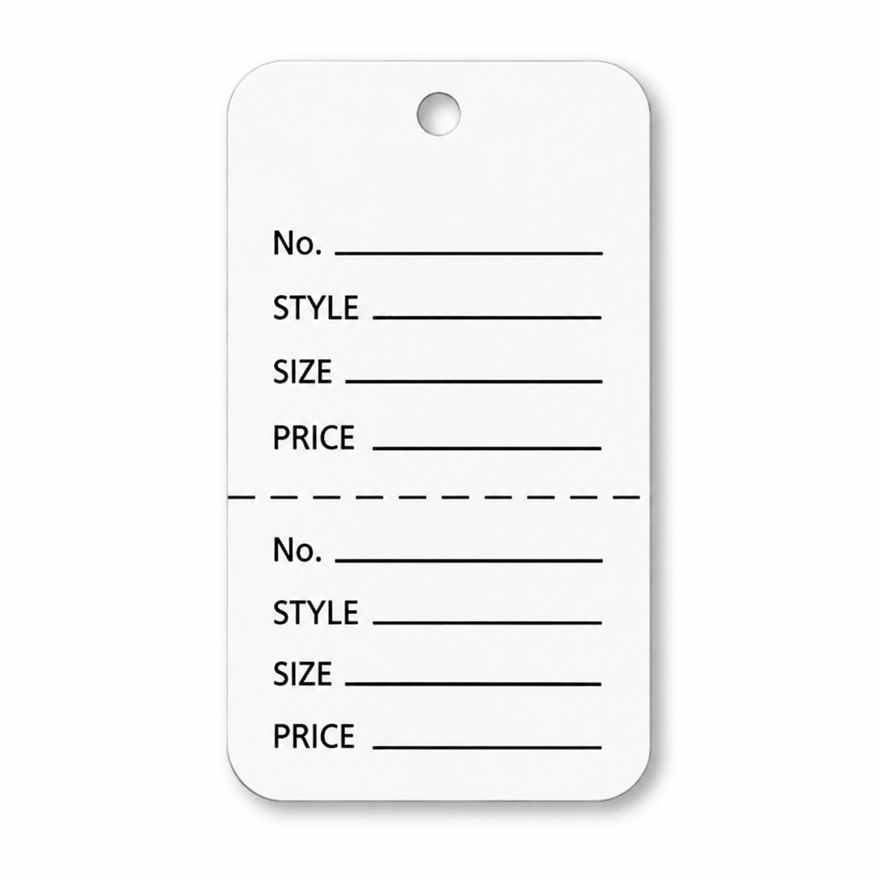 Large White Retail Price Tags 1-3/4″ x 2-7/8″ Unstrung 1000-10000