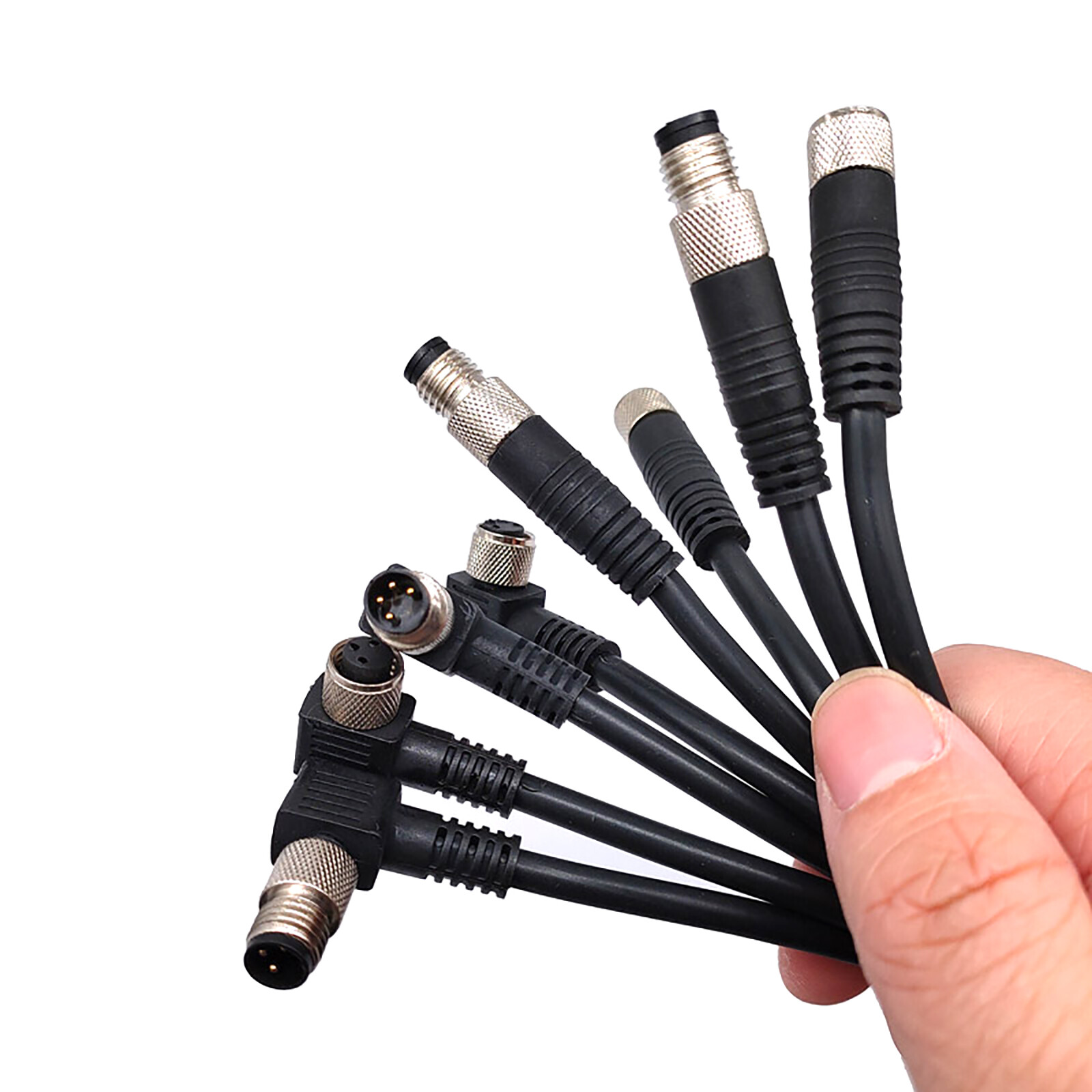 M8 Waterproof Connector Cable Straight/Elbow Konektor With Kabel 2m Male/Female