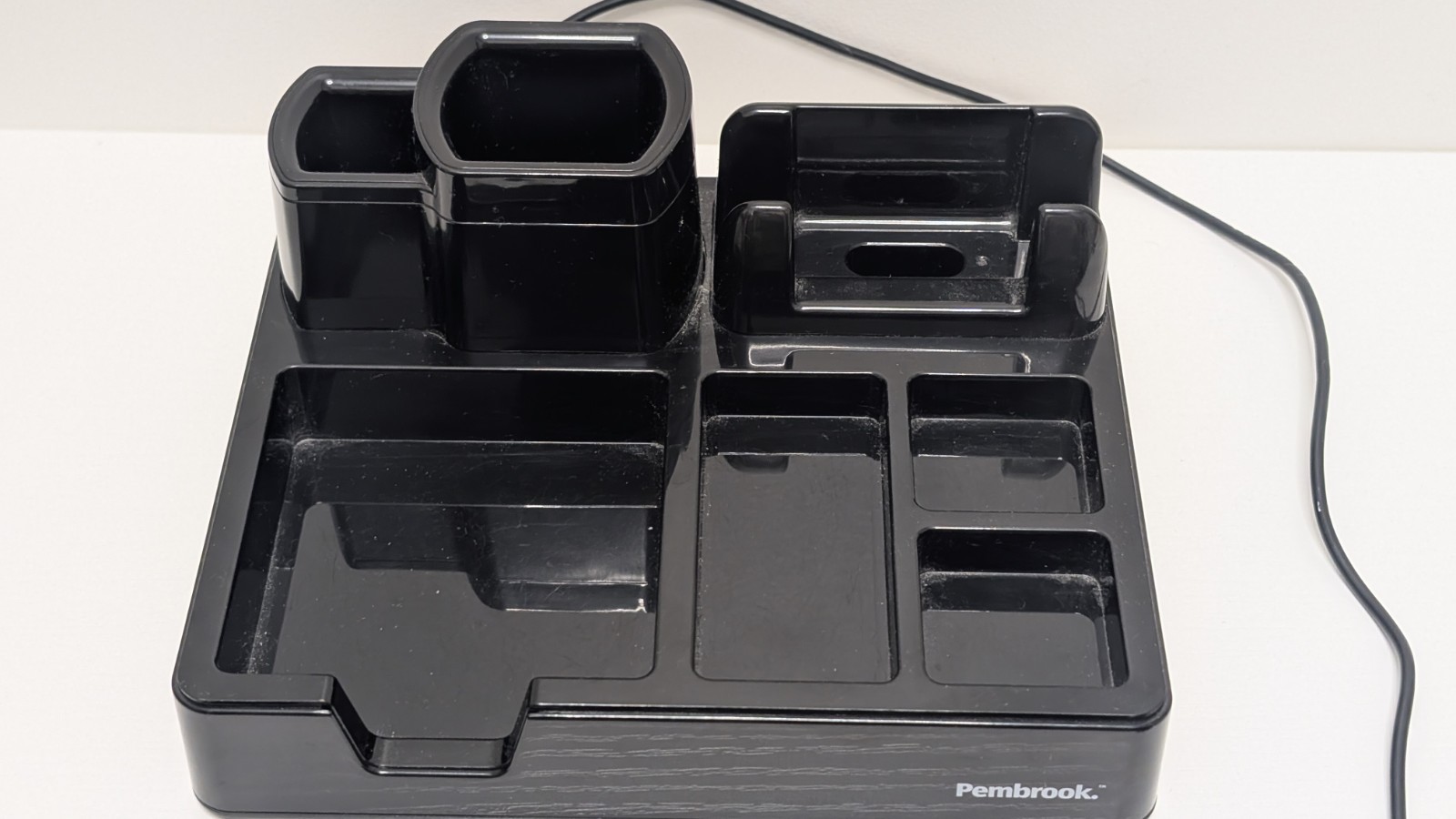Pembrook Desk Organizer with 3 USB Ports and Smartphone Holder