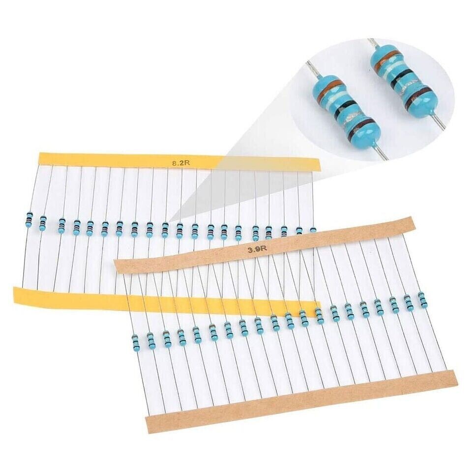 600Pcs 60 Values 1% 1/4W Resistor Kit 0 Ohm-10M Ohm Metal Film Resistors Kit