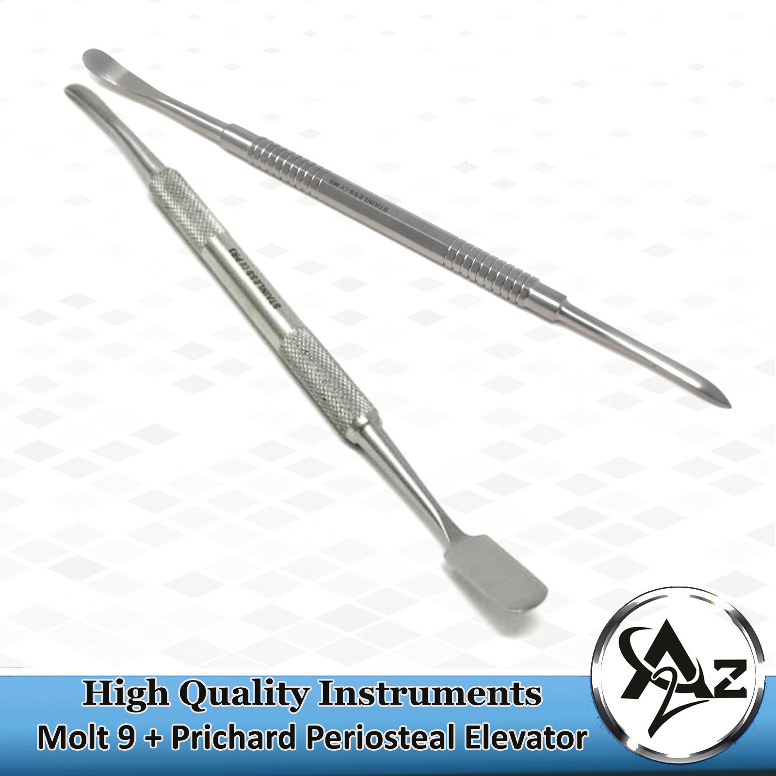 2 Pcs New Periosteal Elevator Kit Dental Surgical Pro CE Instrument Molt 9 & PR3