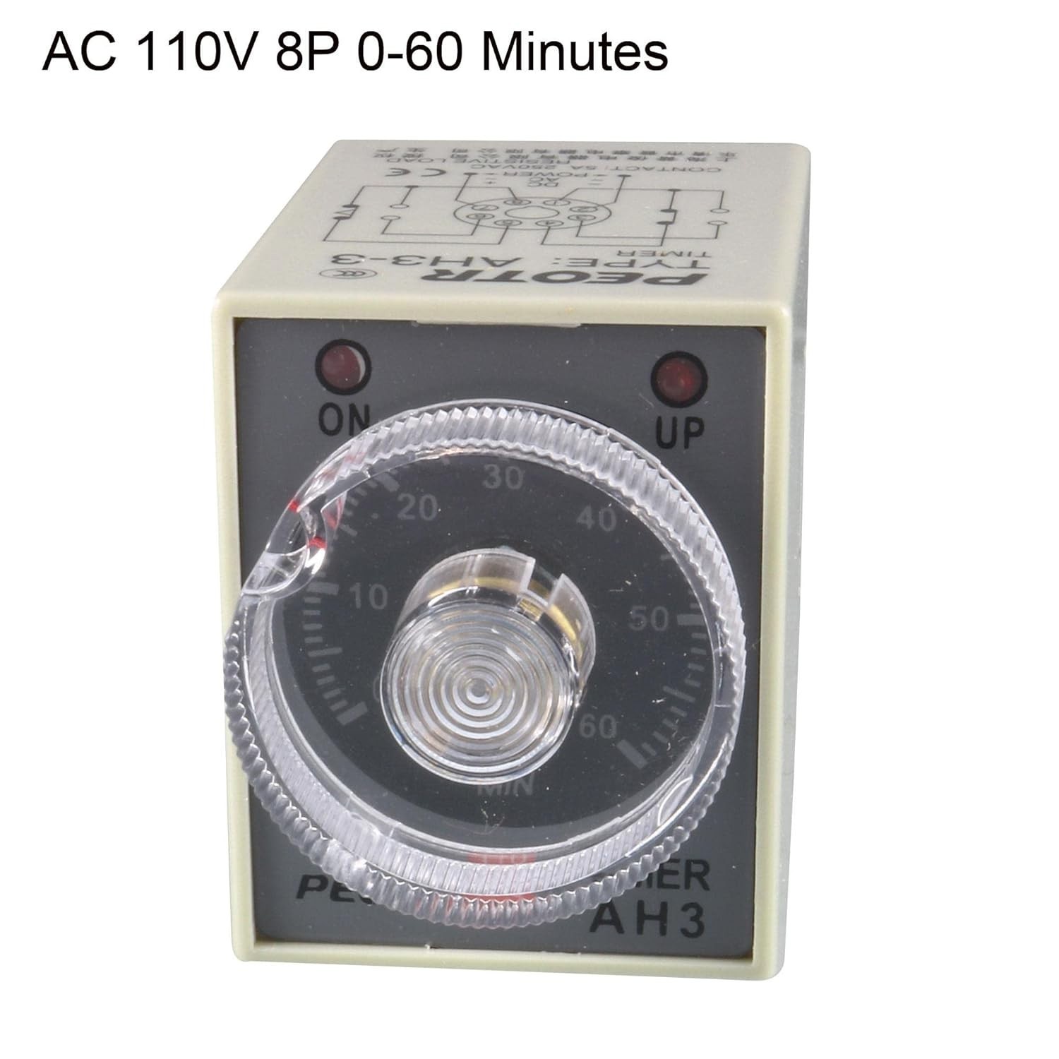 110V Power On Delay Timer Relay 0-60 Min Adjustable Industrial Automation